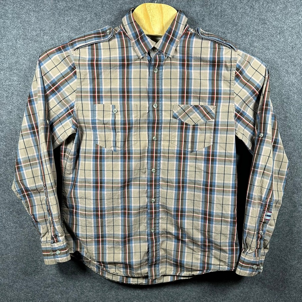Trovata Plaid Long Sleeve Button Up Shirt Men Size L Casual Workwear